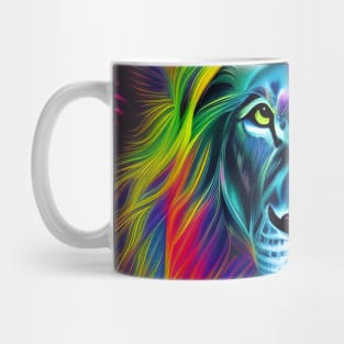 Psychedelic Neon Lion Mug